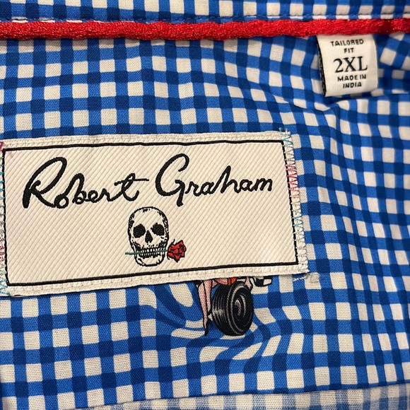 ROBERT GRAHAM MEN'S PIT STOP GINGHAM PINUP GIRLS SPORT SHIRT - Picture 7 of 10